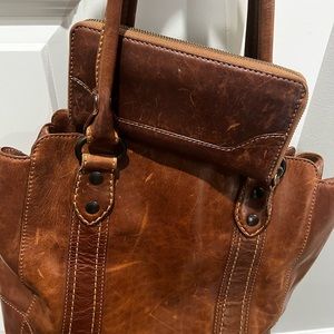 Frye cognac leather Melissa tote (large) and matching zip around (large) wallet